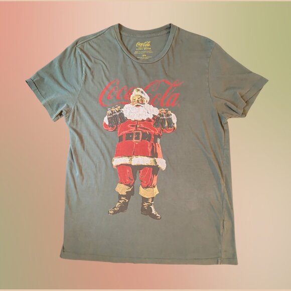 2 for $20 Vintage Style Coca-Cola x Lucky Brand Santa Tee (Men’s M) - Picture 1 of 4